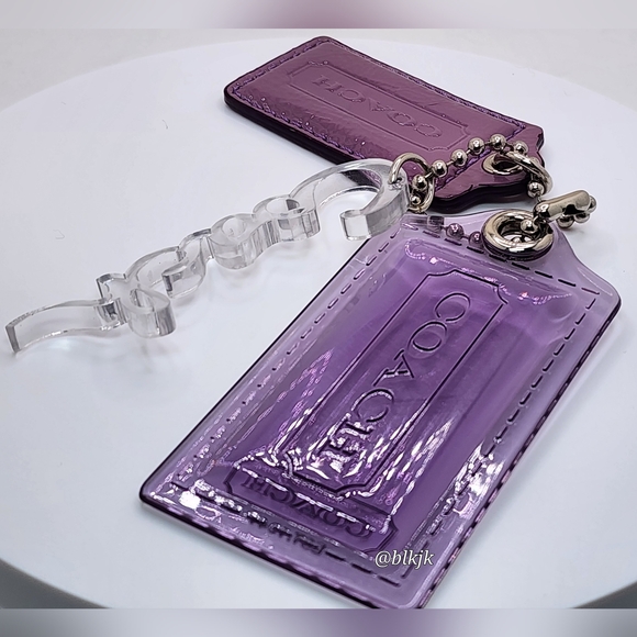 Coach Poppy Three Hangtag/Charm Set *Purple/Silver* EUC - Picture 8 of 13